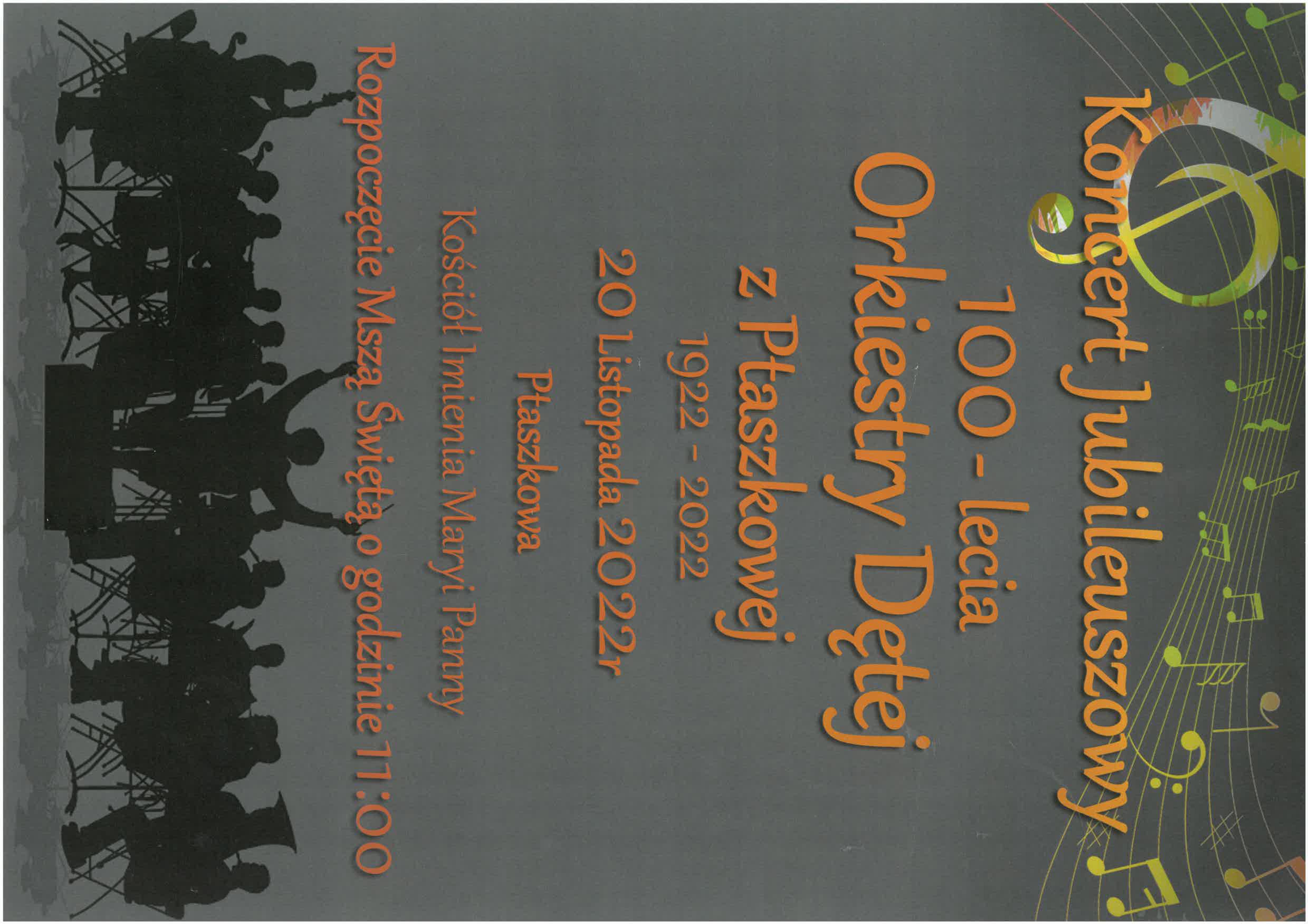 Plakat informujący o przebiegu jubileuszu orkiestry