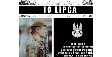 Zaproszenie na uroczystości wręczenia Chorągwi Wojska Polskiego