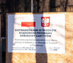 Zakończono prace konserwatorskie przy ołtarzu głównym w Kościele p.w. Wszystkich Świętych w Ptaszkowej